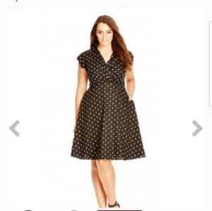 City chic retro polka dot drezs